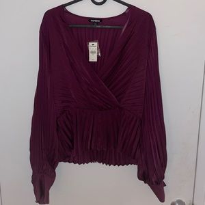 Long sleeve wrap blouse NWT